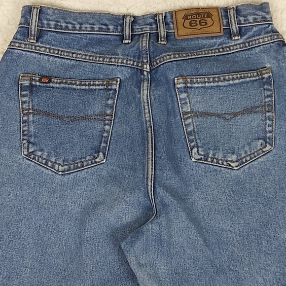 Route 66 Vintage High Rise Five Pocket Button Zipper Tapered Leg Blue Jeans - Picture 10 of 15